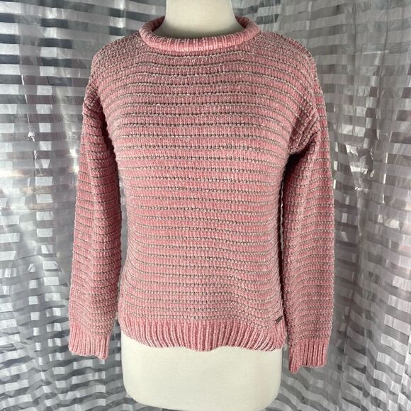DKNY Pink with Silver Knitted Crop Sweater - Picture 1 of 6